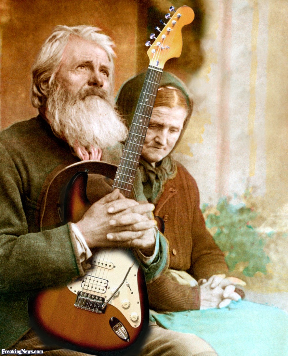 Old Man with Electric Guitar Meme